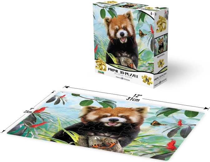 Puzle 3D panda roja 48 piezas