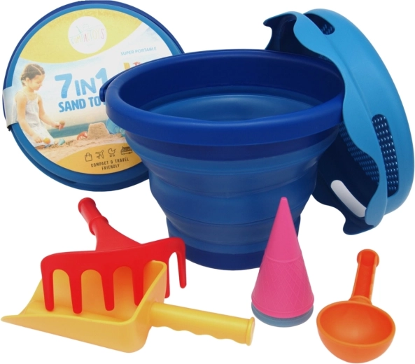 Compactoys juego de arena plegable 7 en 1 azul