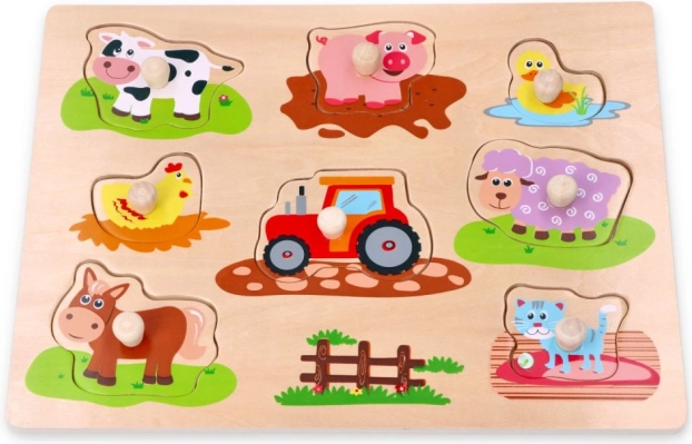 Puzle con asas Amigos de la granja y tractor