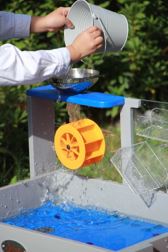 Juego sensorial con agua y arena