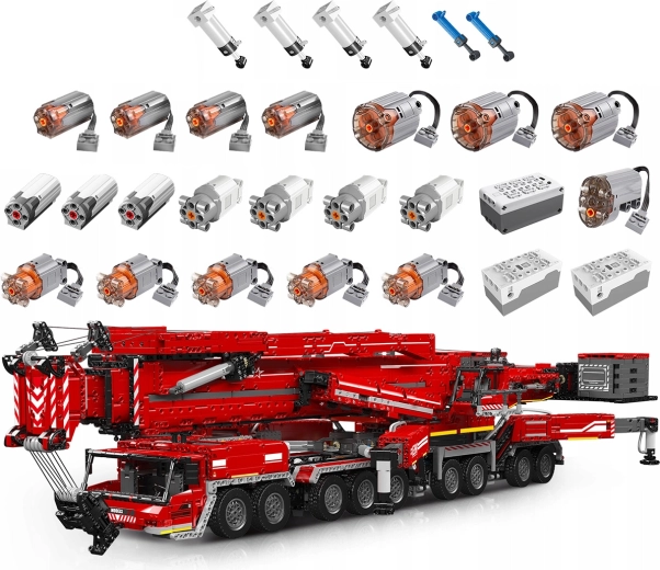 Set de construcción Mould King grúa roja de 8506 piezas