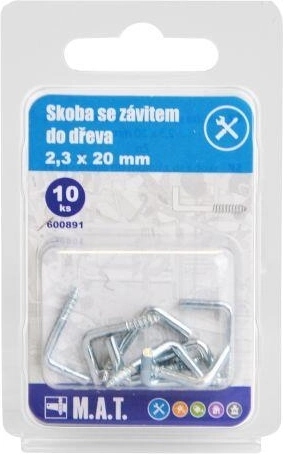 Grapa roscada para madera 20 × 2,3 mm, galvanizada (10 uds)