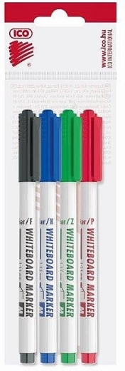 Juego de rotuladores para pizarra blanca, punta fina, 4 colores