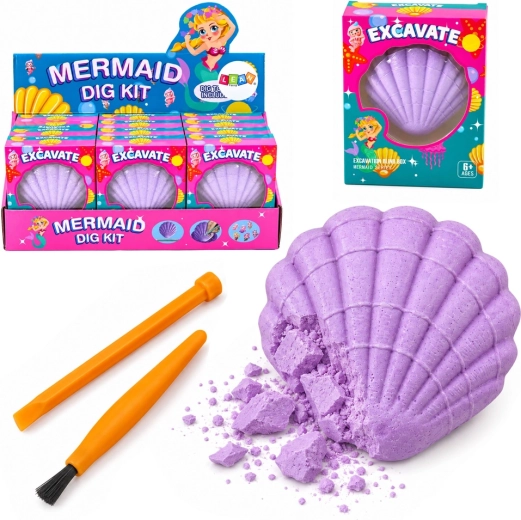 Set arqueológico con sirena en una concha - 1 unidad