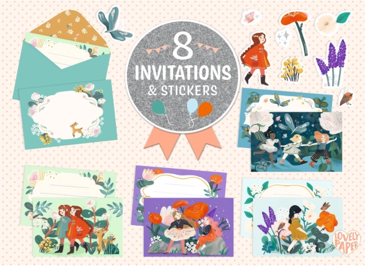 DJECO set de regalo de invitaciones Garden Friends