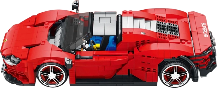 Set de construcción de coche deportivo rojo, 1069 piezas