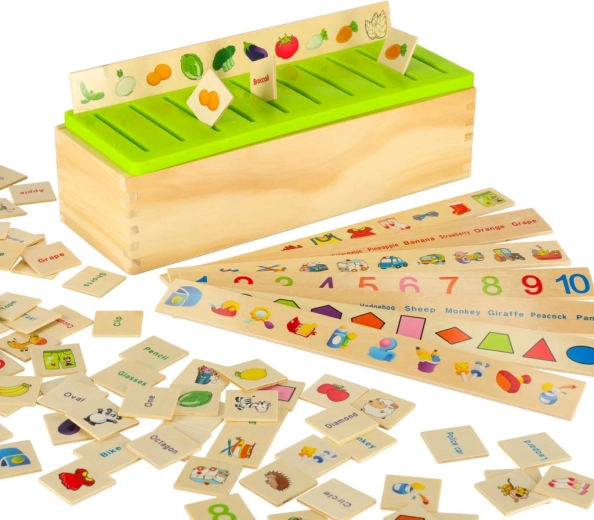 Aprender clasificando: números, formas, animales y frutas