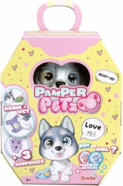 Figura Pamper Petz Husky: cachorro interactivo que bebe y hace pipí