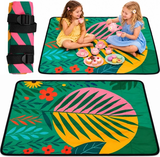 Manta de picnic turística plegable con diseño tropical 100 × 70 cm
