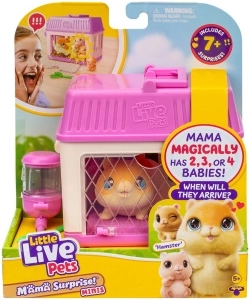 Little Live Pets Mini Mama hámster con sorpresa de bebés en casita