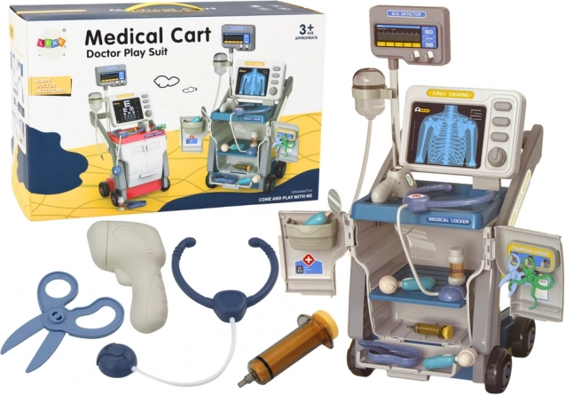 Set médico infantil con estetoscopio y luces – azul