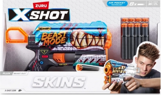 Bláster de espuma X-Shot Skins Flux – Beast Mode (8 dardos)