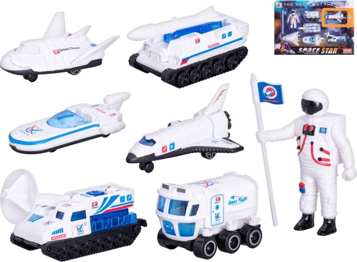 Set de vehículos espaciales con figura de astronauta