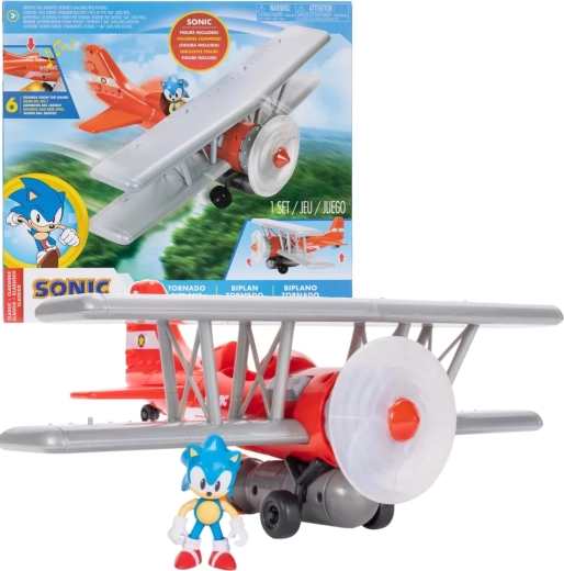 Sonic The Hedgehog set Tornado Biplane con figura de Jakks Pacific