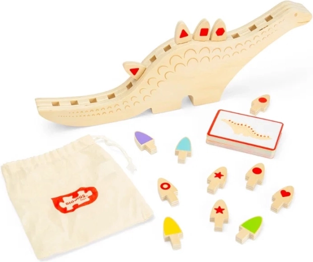 Bigjigs Toys juego de clasificación de madera dinosaurio