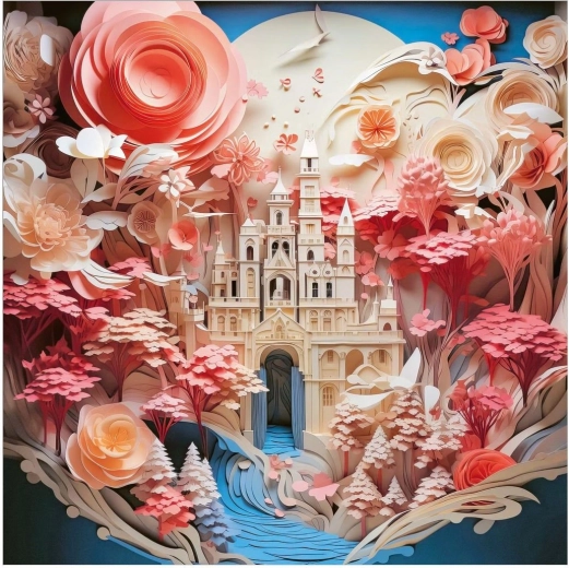 Puzle cuadrado Paper‑Like: Castillo blanco 1000 piezas HEYE