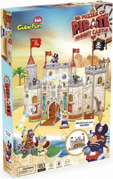 Puzzle 3D castillo pirata CUBICFUN, 183 piezas