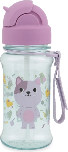 Skip Hop botella infantil con pajita Besties Squad gatita 355 ml