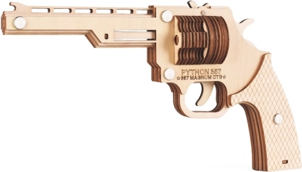 Puzzle 3D de madera: revólver de gomas elásticas