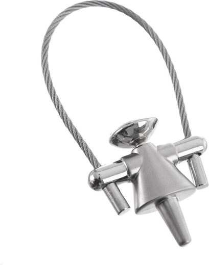 Llavero metálico con cable – muñeca, 8 cm