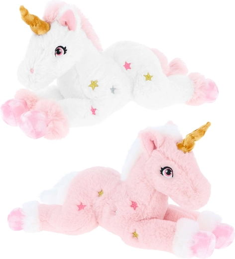 Unicornio de peluche rosa 35 cm