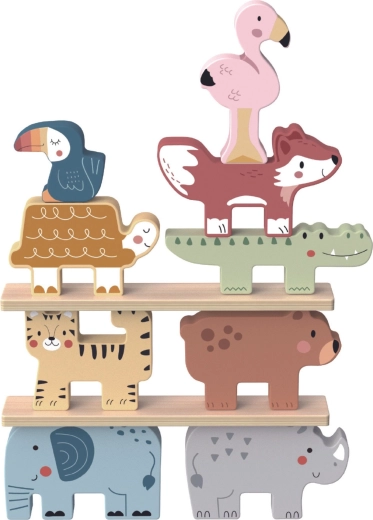 9 animalitos de madera