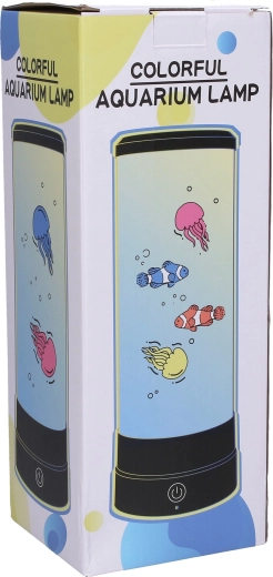 Lámpara con forma de acuario y peces