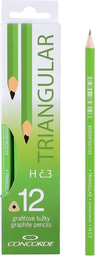 Lápices de grafito CONCORDE triangulares H, set de 12 uds