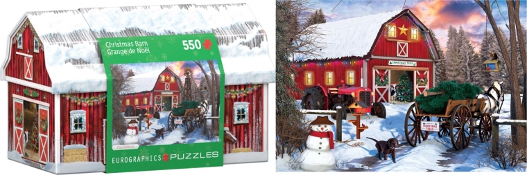 Puzzle en caja metálica Navidad en la granja 550 piezas EUROGRAPHICS