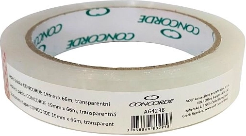 Cinta adhesiva CONCORDE 19 mm × 66 m transparente