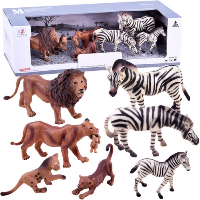 Set de figuras de safari de cebras y leones – Cebra y león