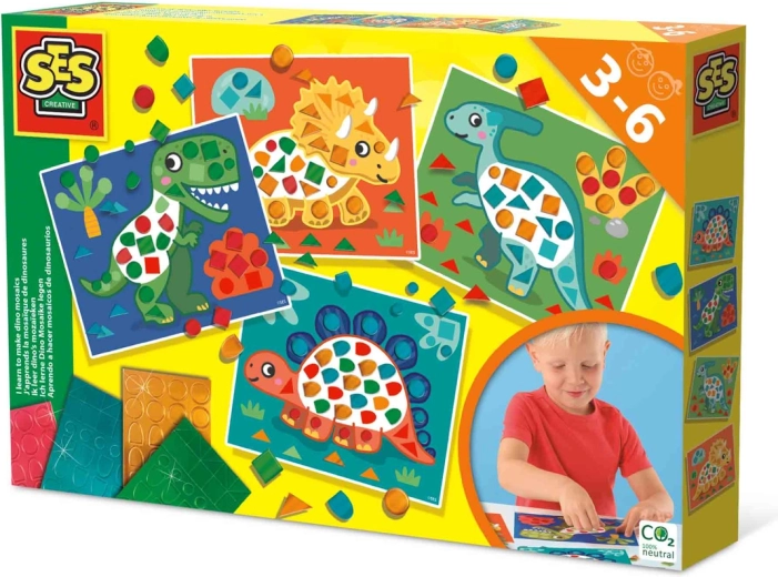 Aprendo mosaicos dinosaurios - set grande