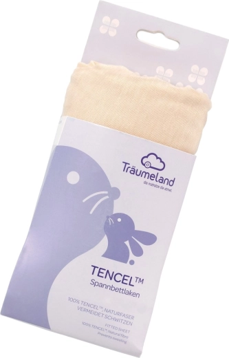Träumeland sábana bajera ajustable Tencel UNI blanca - 1 pieza
