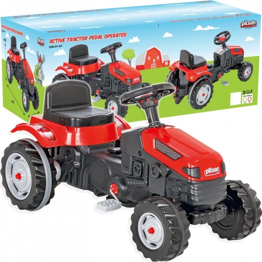 Pilsan tractor de pedales con volante rojo