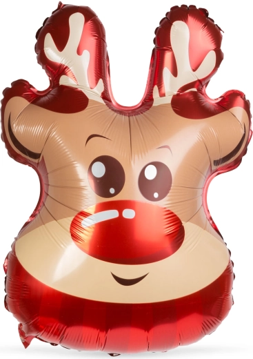 Globo de lámina navideño con forma de reno, 70 × 48 cm