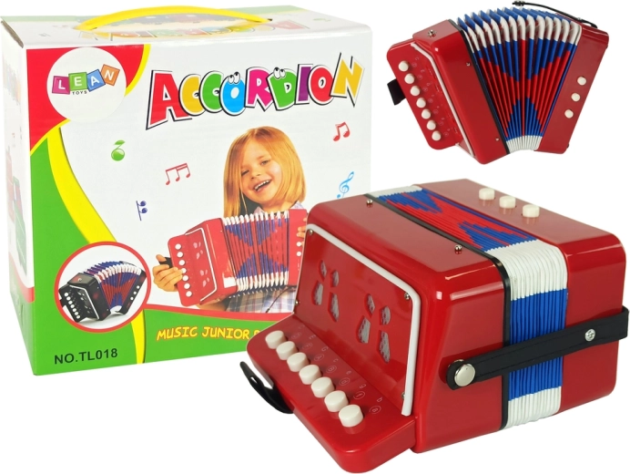 Acordeón infantil rojo