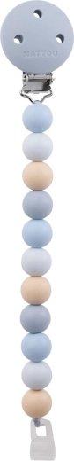 Nattou clip de silicona para chupete multicolor azul sin BPA
