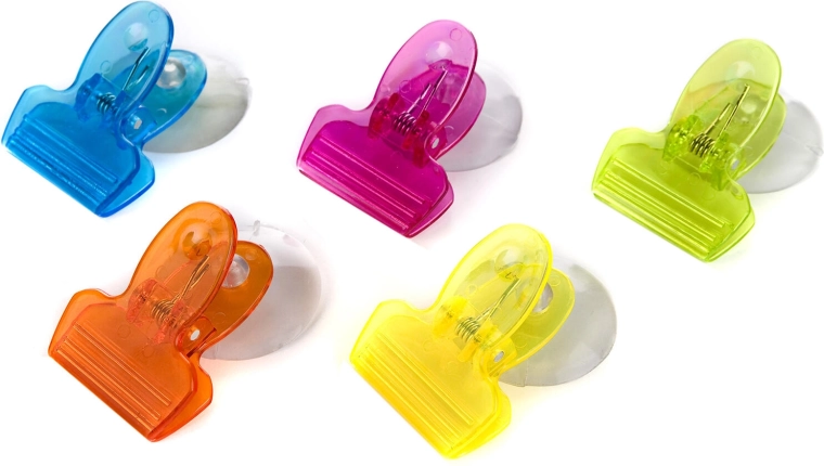Clip con ventosa para papel, mix de colores, set de 5 uds