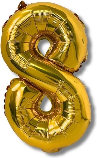 Globo de foil número 8 dorado 40 cm