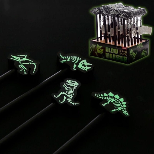 Lápiz dinosaurio con goma luminosa - 1 unidad