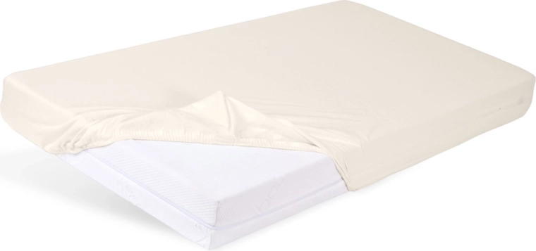 Sábana bajera de jersey Babymatex para cuna 60 × 120 cm ecru (marfil) – ecru, marfil