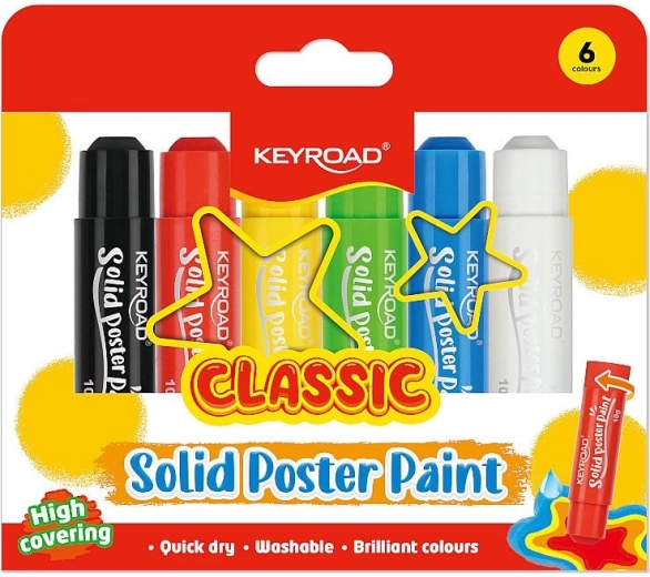 Pinturas témpera sólidas KEYROAD Classic - 6 uds.