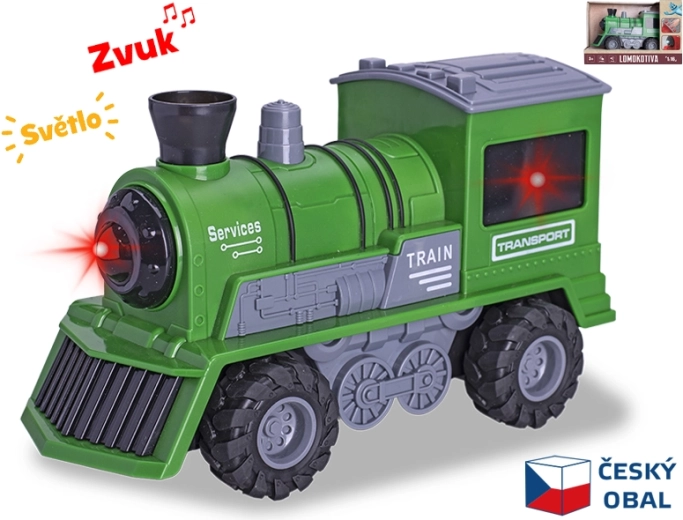 Locomotora verde de 22,5 cm a escala 1:16 con luces y sonidos