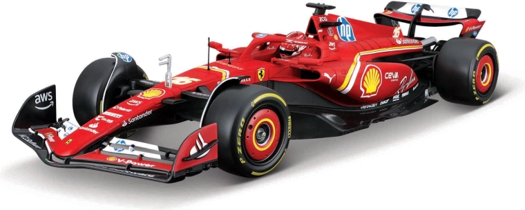 Kit de construcción del modelo Ferrari SF-24 Charles Leclerc 1:24 de Bburago