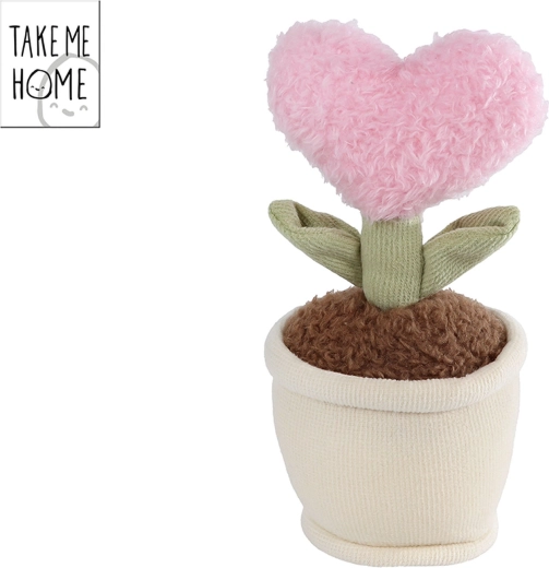 Planta de peluche rosa con forma de corazón Take Me Home, 16,5 cm