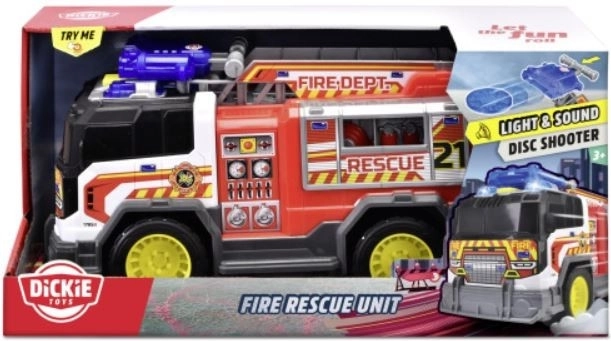 Coche de bomberos interactivo Dickie Toys Fire Rescue Unit 30 cm con luz y sonido