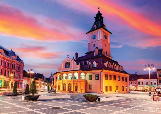Puzle Plaza del Ayuntamiento de Brașov (1000 piezas)