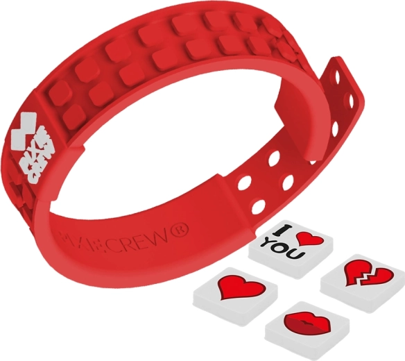 Pixie Crew pulsera romántica de píxeles del amor roja
