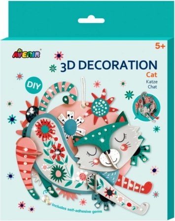 Decoración 3D – gato de papel FSC