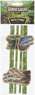 Pajitas de papel con motivo de dinosaurios, 6 uds.